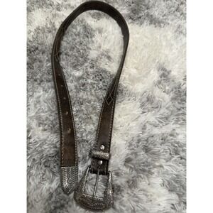 Vintage Tony Lama Youth Child Western Leather Ranger Belt 3 Pc Buckle Set 32 In